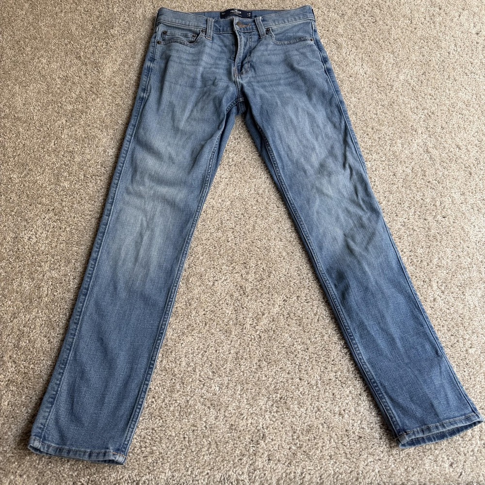 Hollister Advanced Stretch Skinny Jeans Mens 30x32 Med Wash Blue Denim Slim